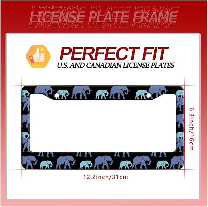 Elephant Family License Plate Frame Animal License Plate Stainless Steel Parts - Image 7