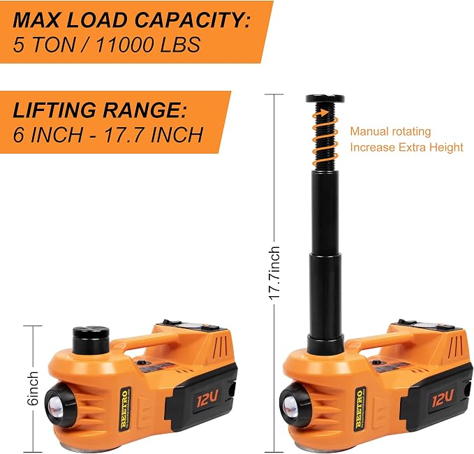 BEETRO Electric Car Jack Kit 5 Ton 12V - Image 2