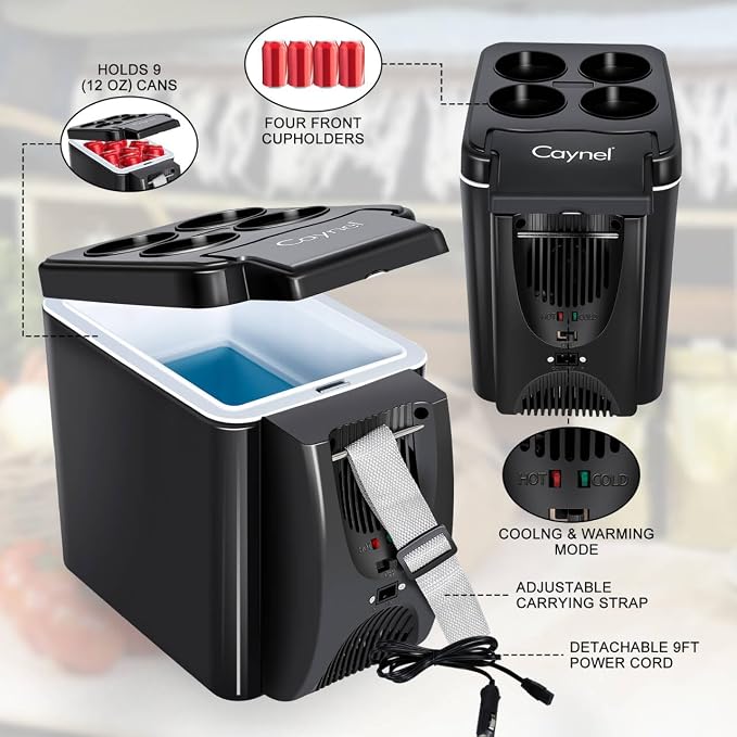 CAYNEL 12V 6 Quart Personal Thermoelectric, 6 Liter Capacity, Portable Electric - Image 9