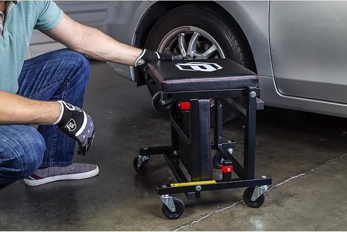 Powerbuilt 2-in-1 Rolling Creeper Seat Converts from High to Low Roller Seat - Image 8