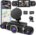 360° Dash Cam Front and Rear View 4 Channel Dash Camera FHD 2K+1080Px3 by Zunfly