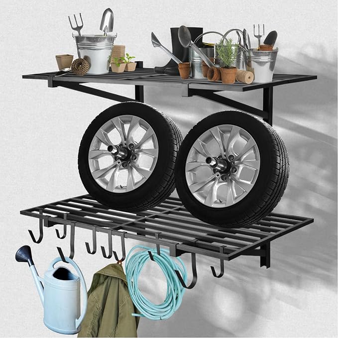 4 Pack 1, 5x4ft Heavy Duty Garage Wall Shelving, Garage Shelving Wall Mounted - Image 7