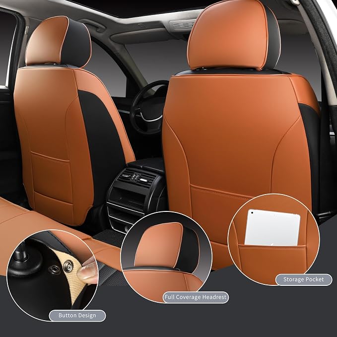 Leather Car Seat Covers, Car Seat Protector Waterproof, Seat Covers Full Set - Image 5