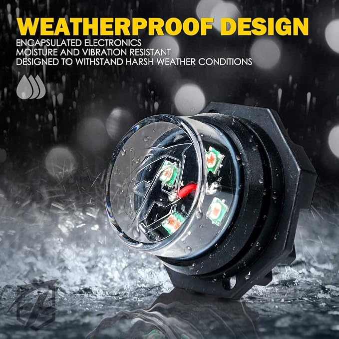 Xprite Amber LED Hideaway Strobe Lights Kit 20 Flashing Patterns w/Control - Image 3