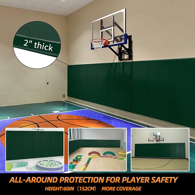 PROGOAL 2"/4" Thick Foam Protection Wall Pad，Gym Basketball-Court - Image 4