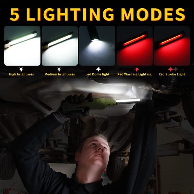 Suranew LED Worklight Flashlight, COB Rechargeable Work Lights - Image 3