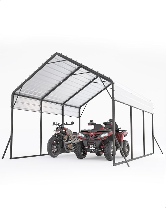 13 x 21 FT Metal Carport, Heavy Duty Carports Reinforced Frame and Steel Roof by KYBOLT