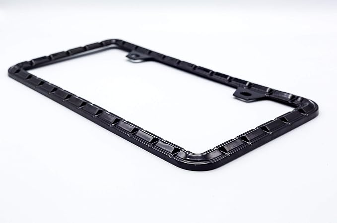 Creathome 3D Brilliance Black License Plate Frames, Pure Zinc Alloy Metal - Image 3