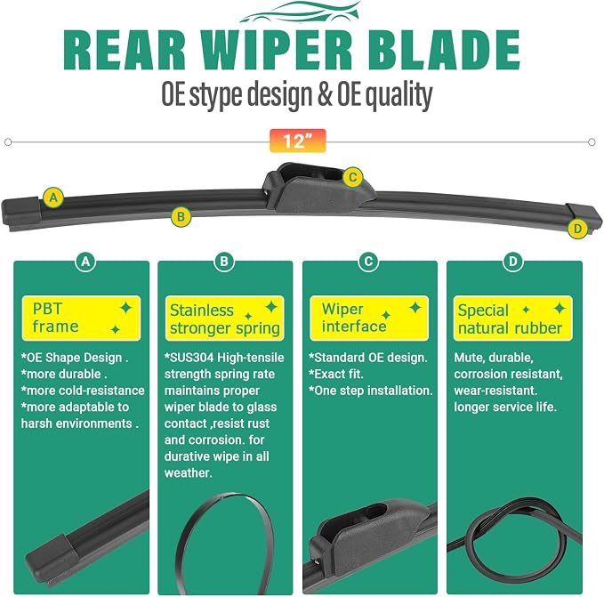 26" 19" 12" Windshield Wiper Blades Replacement - Image 4