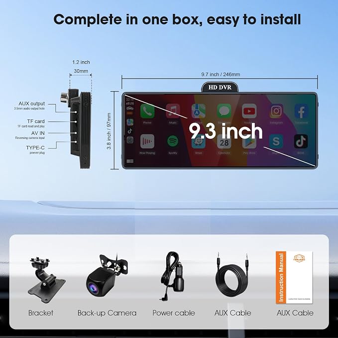 9.26" Wireless CarPlay & Android Auto Screen - Image 7