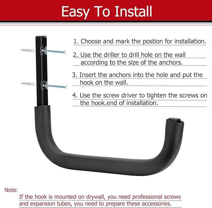 Large Garage Storage Hooks, 12.4 Inch Heavy Duty Garage Storage Organizer Wall - Image 4