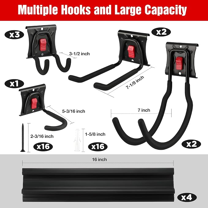 WORKPRO Garage Tool Organizer Wall Mount, Garage Organization Garden Tool Rack - Image 5