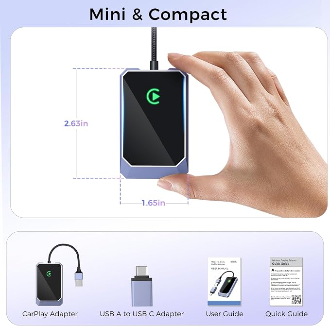 Wireless CarPlay Adapter for Apple iPhone, Convert Wired CarPlay to Wireless - Image 7