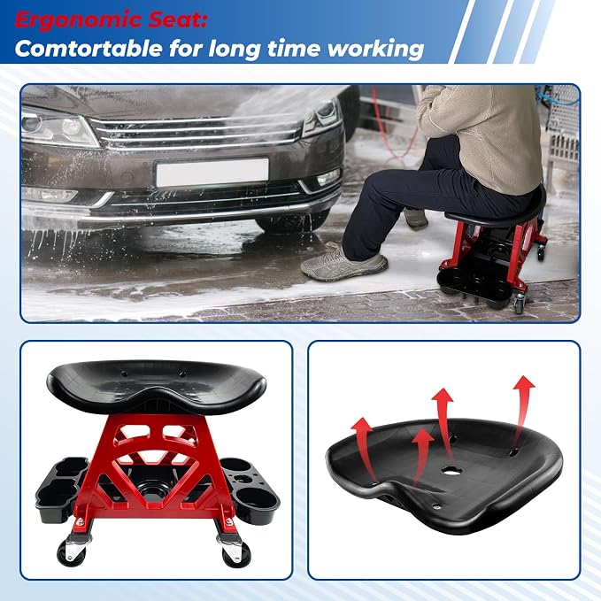 Durable Mechanic Seat with Wheels - Image 3
