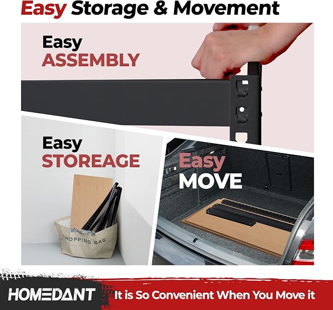 HOMEDANT 5 Tier Laminated Boltless Heavy Duty Garage Storage Adjustable Wide - Image 8