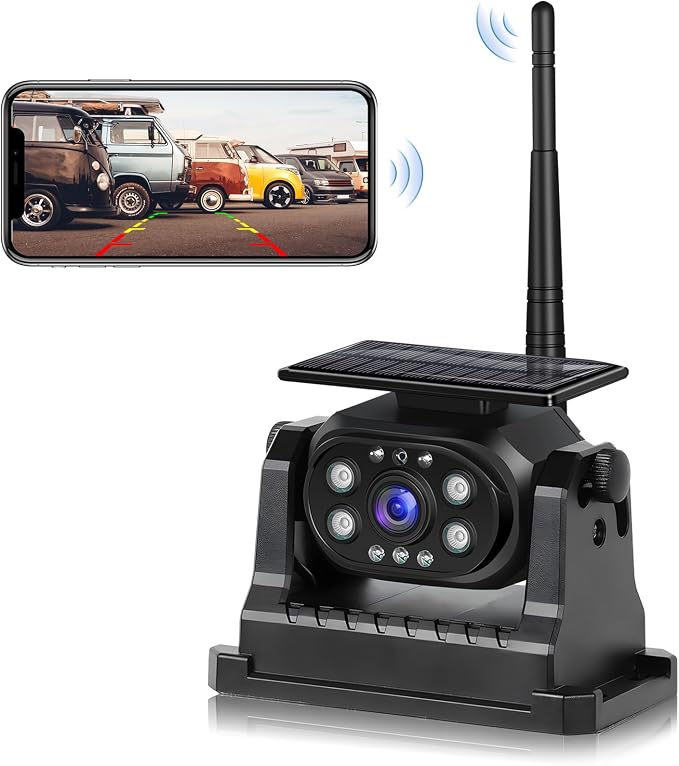 Hikity Wireless Backup Camera Solar Magnetic WiFi, HD 1080P Rechargeable Rear by Hikity