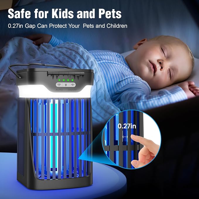 Solar Bug Zapper Outdoor and Indoor, Dual Folding Solar Panel - Image 7