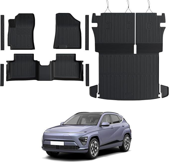 Floor Mats Set for 2024 2025 Hyundai Kona Gas, Full Coverage All Weather Floor by GALVAGNITE