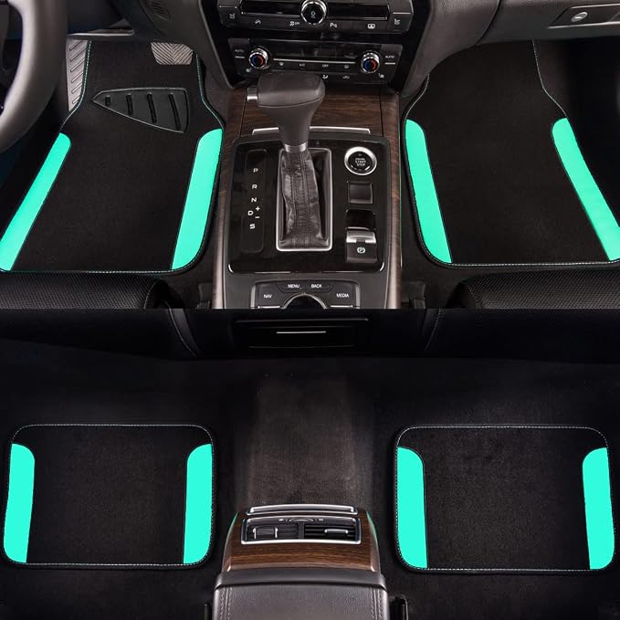 CAR PASS Waterproof Universal Fit Car Floor Mats, Teal Car Mats Fit - Image 3