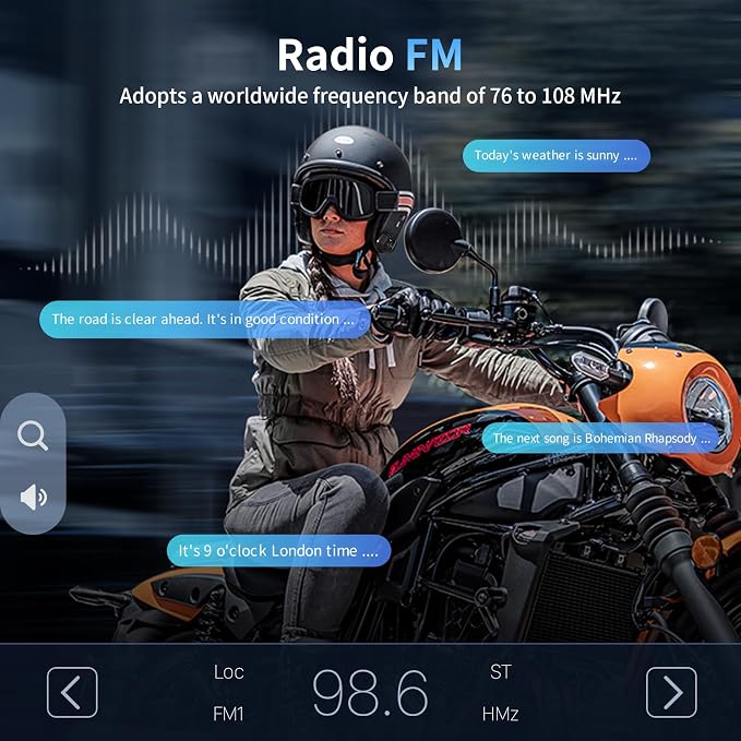 Fodsports M1-S Air Motorcycle Helmet Bluetooth, 4 Riders Motorbike Intercom - Image 5