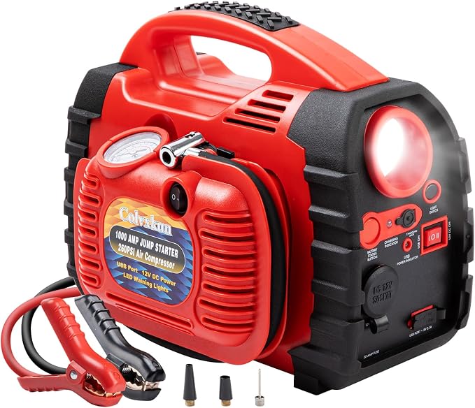 Jump Starter with Air Compressor, 260PSI 1000A Car Battery Jump Starter Battery by Colvxkun