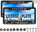 License Plate Frames Black and White License Plate Covers I'd Rather Be at The by Unknown
