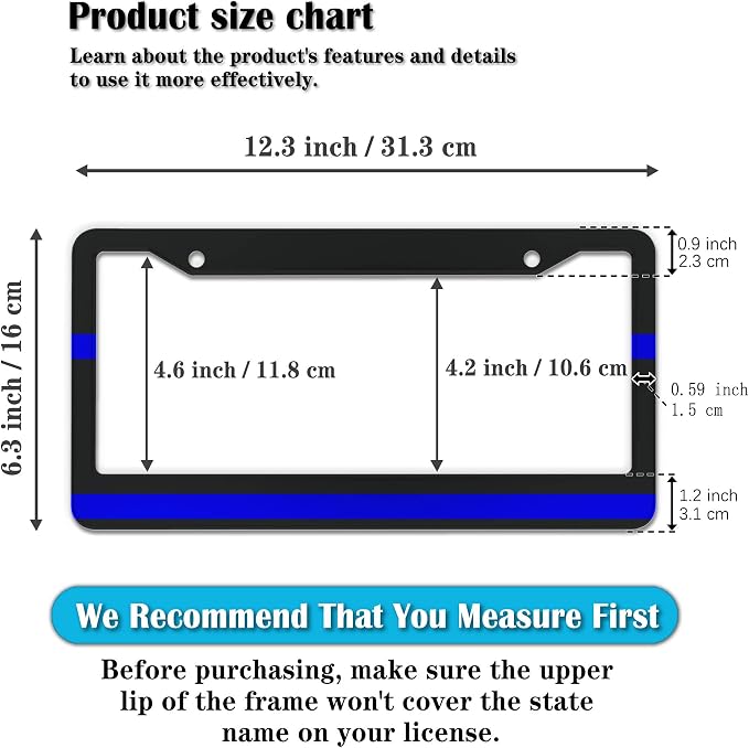 License Plate Frames for Women Blue Black Automotive Exterior Accessories for - Image 2