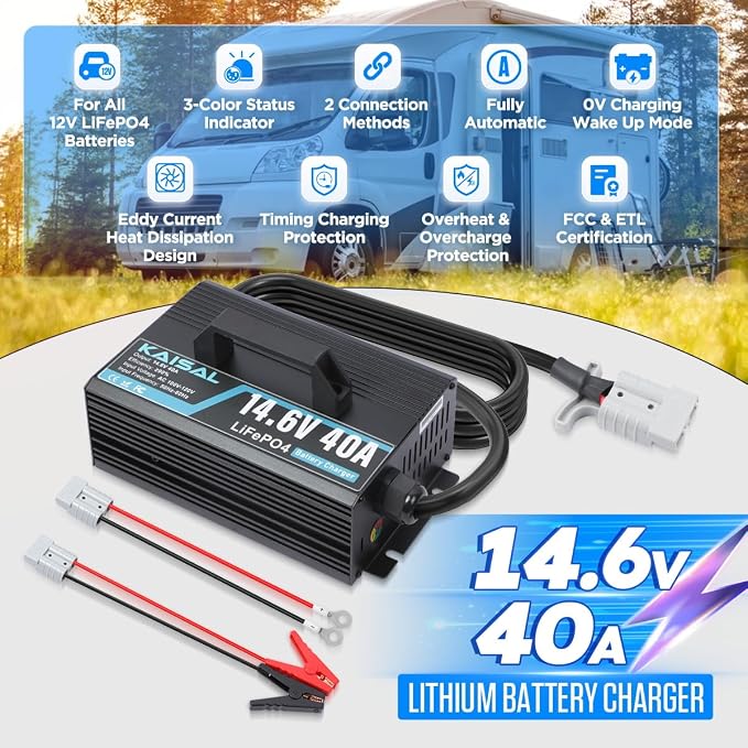12V 40A Lithium Battery Charger 14.6V LiFePO4 Battery Charger - Image 2