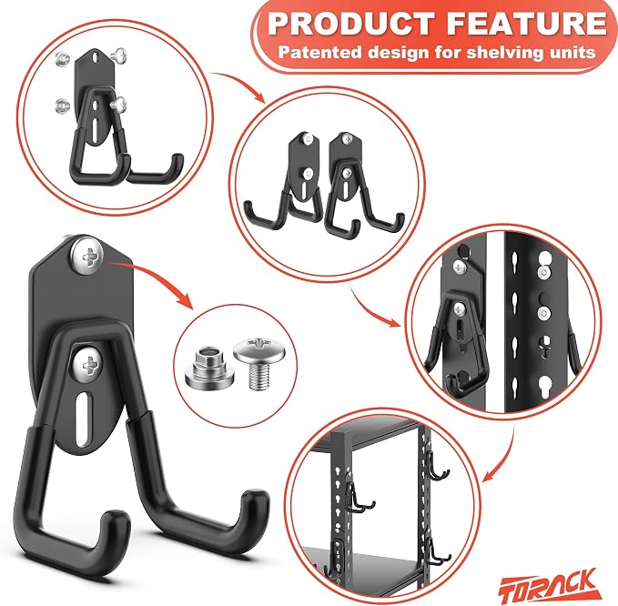 TORACK 15PCS Garage Storage System Hooks, Shelving Hooks - Image 4