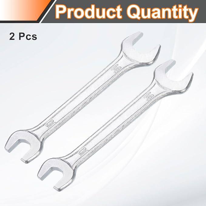 HARFINGTON 2pcs Double Open End Wrench 10mm x 14mm Metric 15 Degree Offset - Image 3