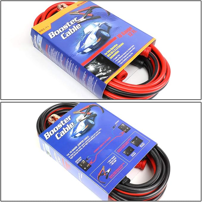 Auto Dynasty Heavy Duty 12Ft 10Gauge Booster Cables Power Jumper 200AMP - Image 5