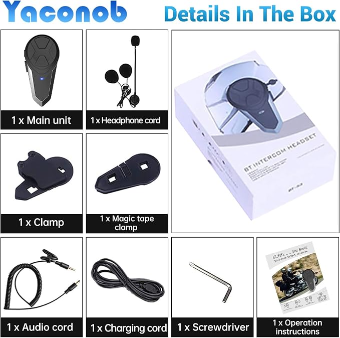 Motorcycle Bluetooth Headset BT-S3NS 1000m Motorcycle Helmet Bluetooth Radio - Image 6