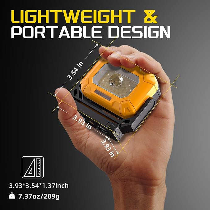 2 Pack Magnetic Work Light, 1500LM led work light, 4000mAh Rechargeable Work - Image 6