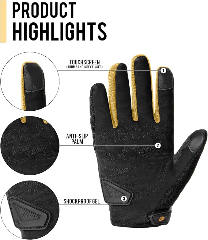 BORLENI Motorcycle Riding Gloves Touch Screen Full Finger Glove Motocross Road - Image 3