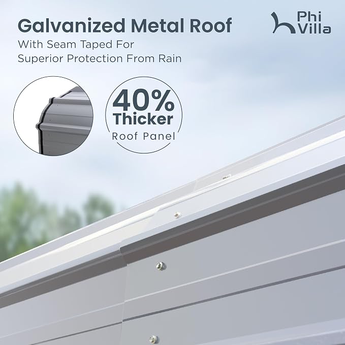 PHI VILLA 2 car Metal Carports 20 x 20 ft Carport - Image 3