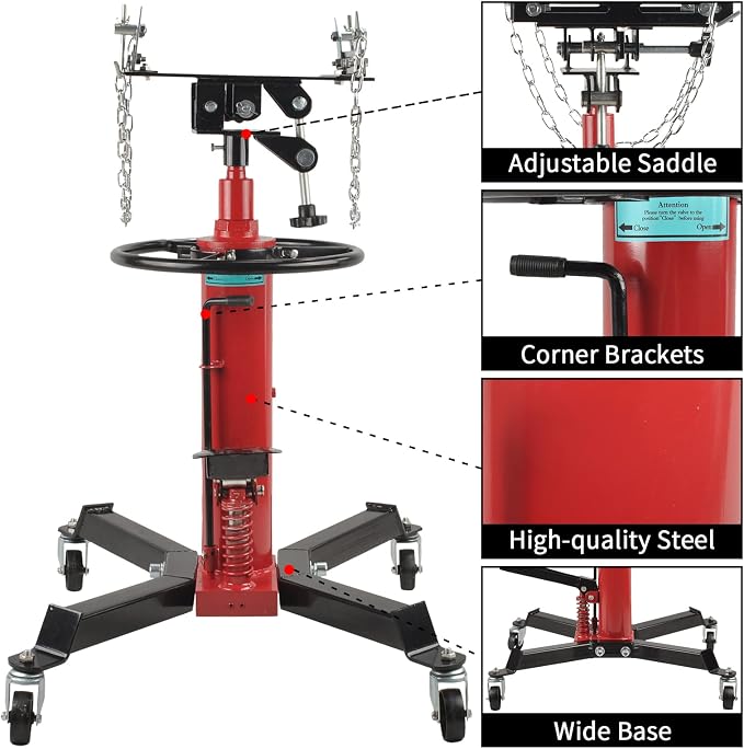 1600Lbs 2 Stage Hydraulic Transmission Jack Stand Telescoping 34" - Image 4