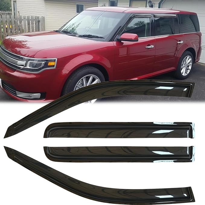4pcs Original Shatterproof Rainproof Side Window Wind Deflectors Tape on Sun - Image 2