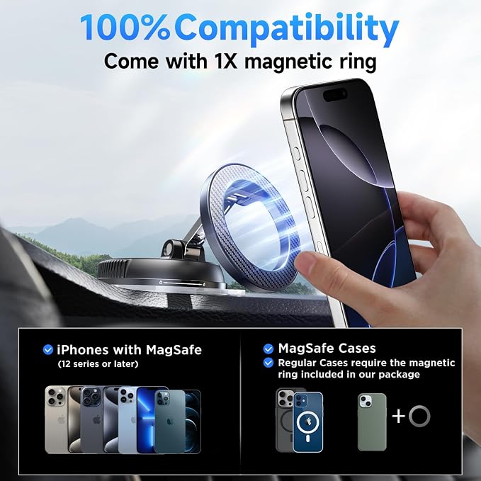 Car Phone Holder for Magsafe 360° Adjustable Car Phone Mount, Phone Holders for - Image 6