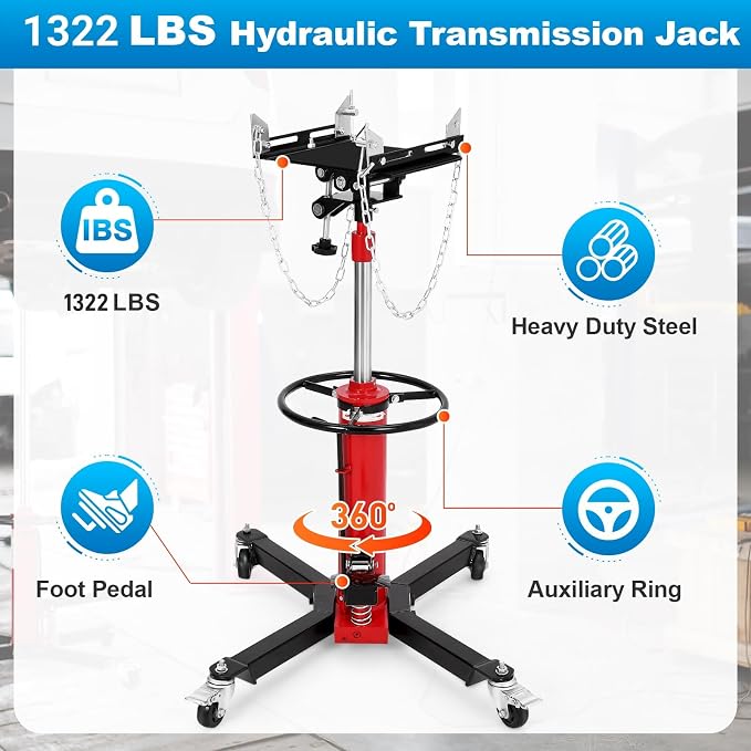 Transmission Jack, 2-Stage Hydraulic Telescopic Jacks, Lifts 34"-68", - Image 2
