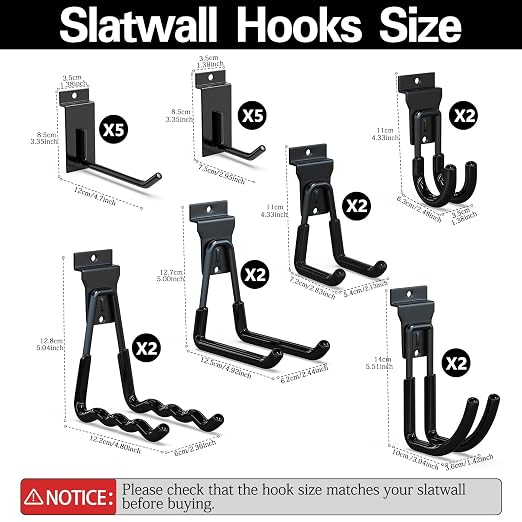 3-H Slatwall Accessories 20 Pack, Single and Double Slatwall Hooks & Hangers - Image 2