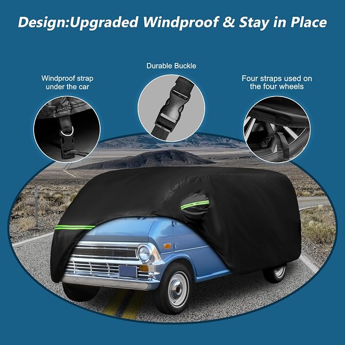 Waterproof Car Covers for 1961-1974 Falcon Club Wagon E-100, Econoline E-100 Van - Image 3
