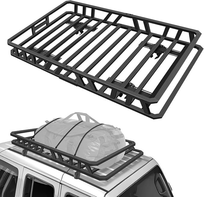 NIHAO 50"x36"x5" Heavy Duty Roof Rack Cargo Carrier, Universal Car Top Luggage by NIHAO