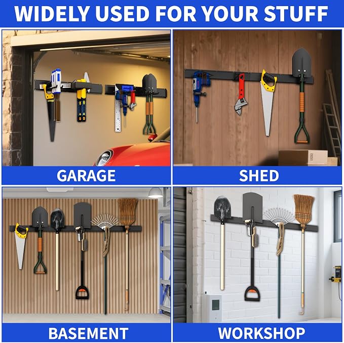 Garage Organization Tool Organizer Wall Mount, 48inch Heavy Duty Garden Tool - Image 2