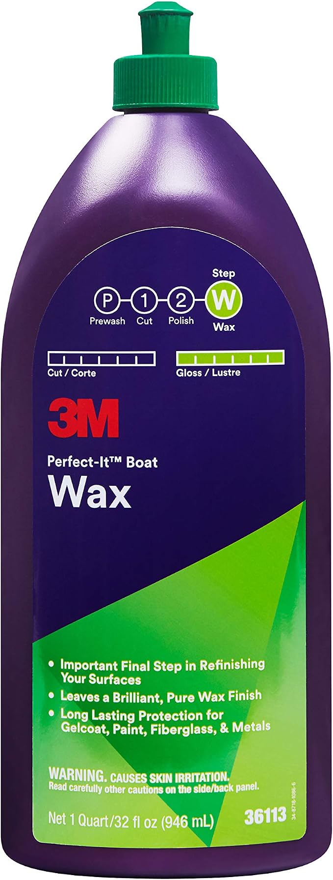 3M Perfect-It Boat Wax, 1 Quart, Contains Carnauba Wax, Protects against by 3MIndustrial