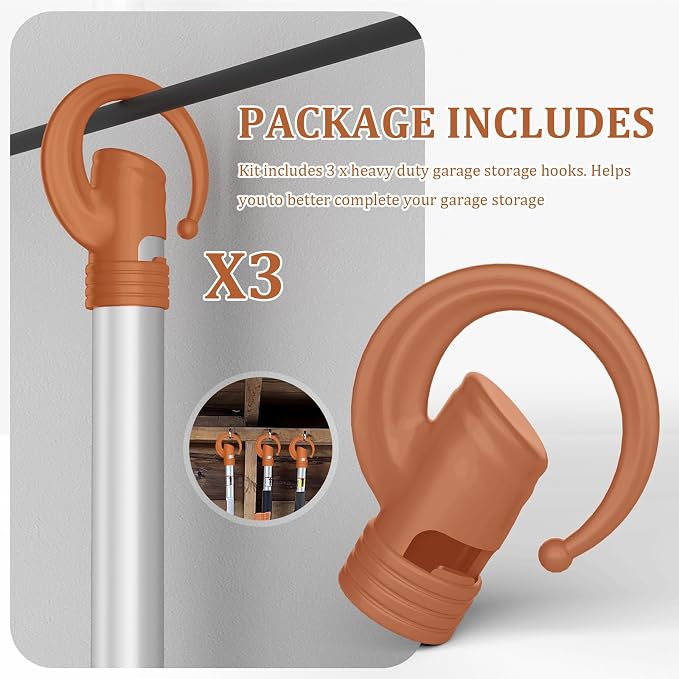 3 Pack Heavy Duty Garage Storage Hooks Shed Hooks Compatible - Image 2