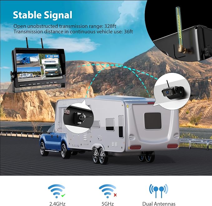 Magnetic Wireless Backup Camera: 10" HD 1080P DVR Monitor - Image 4