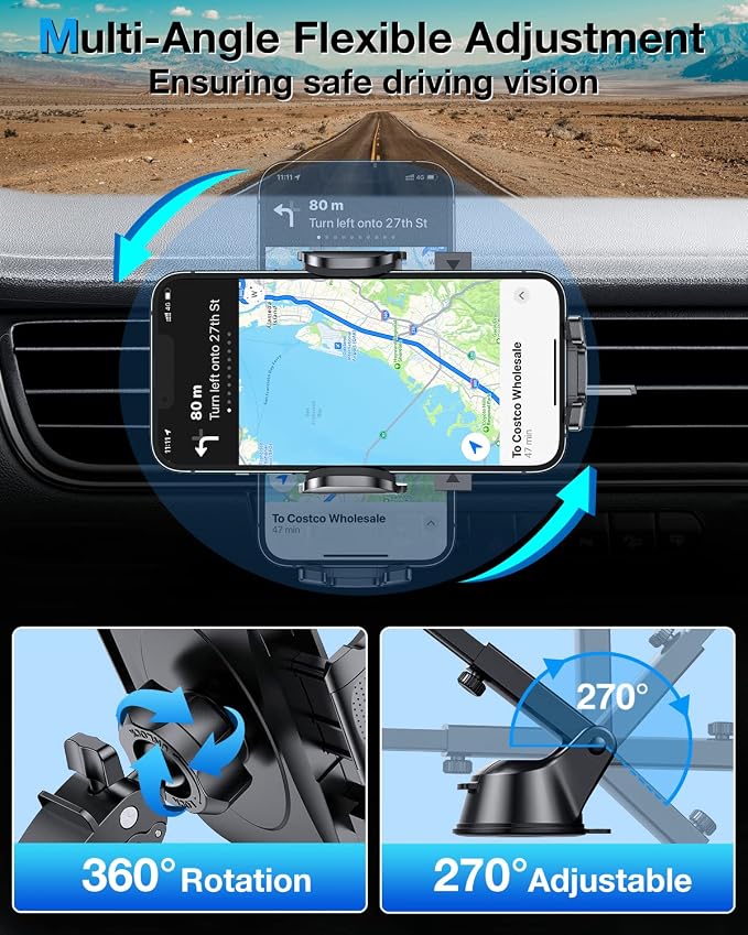 HTU 2025 Upgraded Car Phone Holder 【Safety Certs & No Smell】 Cell Phone Holder - Image 8