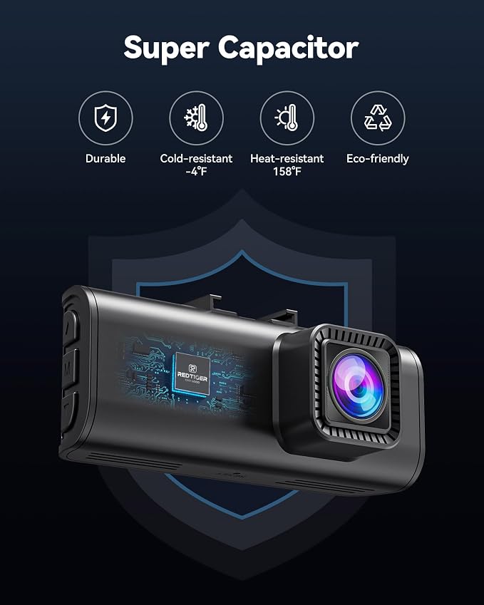 REDTIGER 4K Dash Cam Front and Rear, STARVIS 2 Sensor, Touch Screen 3.18" - Image 9