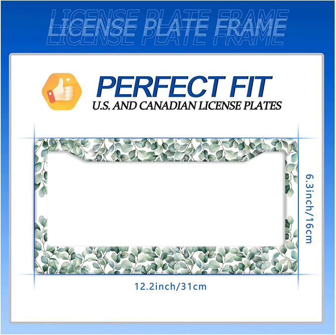 Green Leaf License Plate Frame Colorful License Plate Stainless Steel Funny - Image 7