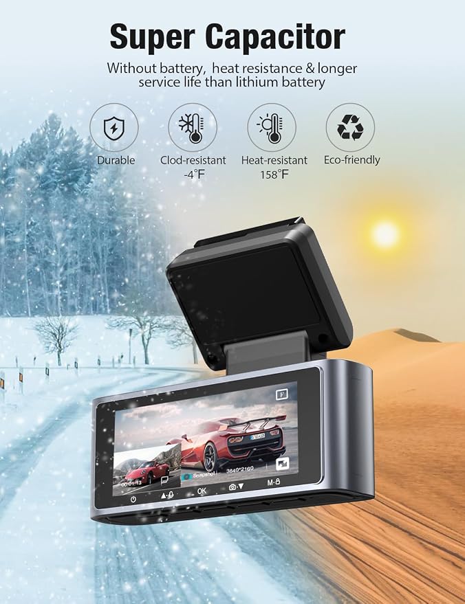 OMBAR Dash Cam Front and Rear 5G WiFi, Dash Cam 4K/2K/1080P+1080P, Dash Camera - Image 5